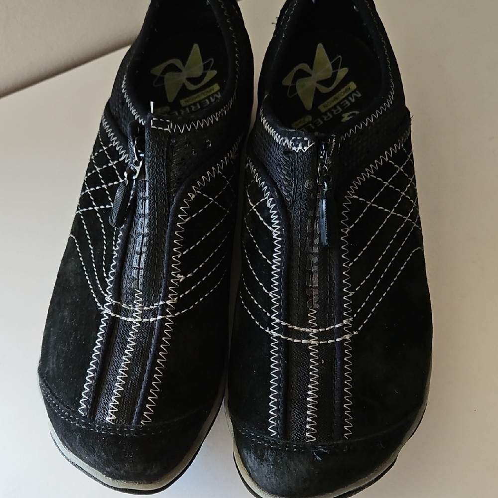 MERRELL LORELEI BLACK ZIP SUEDE SNEAKERS sz 7.5